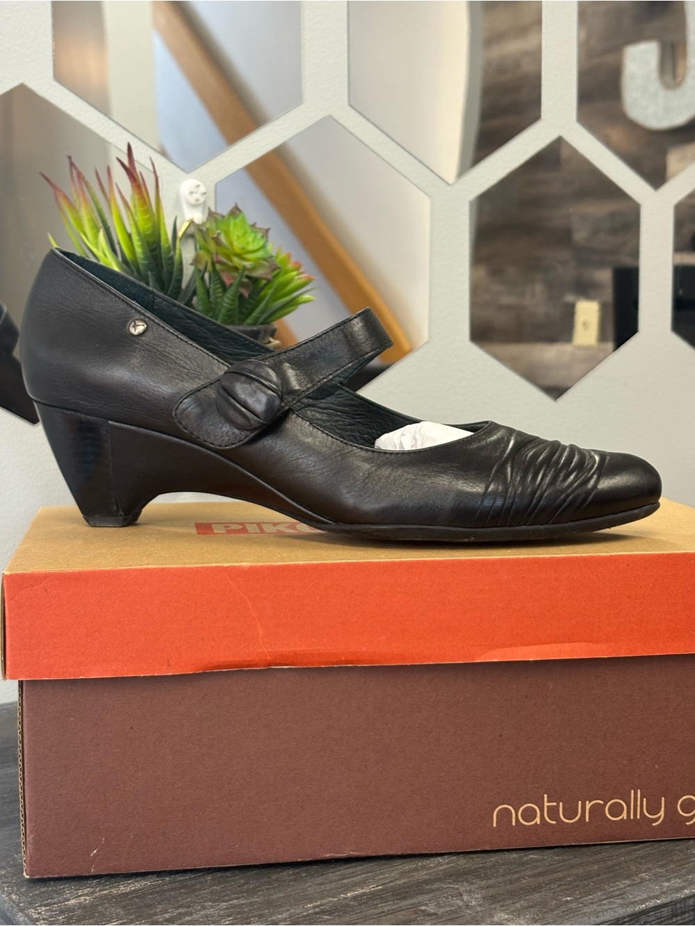 Naturally G Black Mary Jane Low Heel Pump